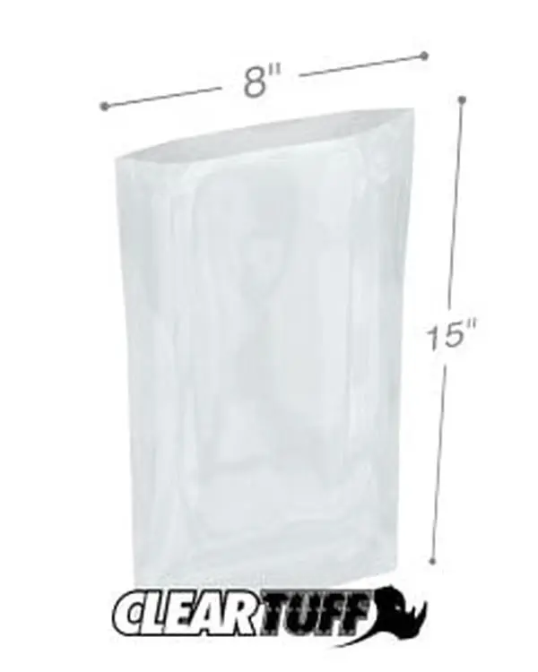 International Plastics PB20815 8 x 15 in. Clear Poly Bags, 0.002 Gauge - Case of 1000