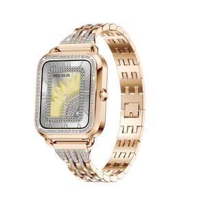 Outdoor Smart Watch, Titanium Case, 500mAh Battery, Wireless 5.3, Call & Message Alerts, Music Player, Remote Camera, Sleep Tracker, 120+ Sport Modes,Touchscreen,USB Charging, Extra Steel  Silicone Bands, Rugged Design for Active Lifestyle Gold Bluetooth