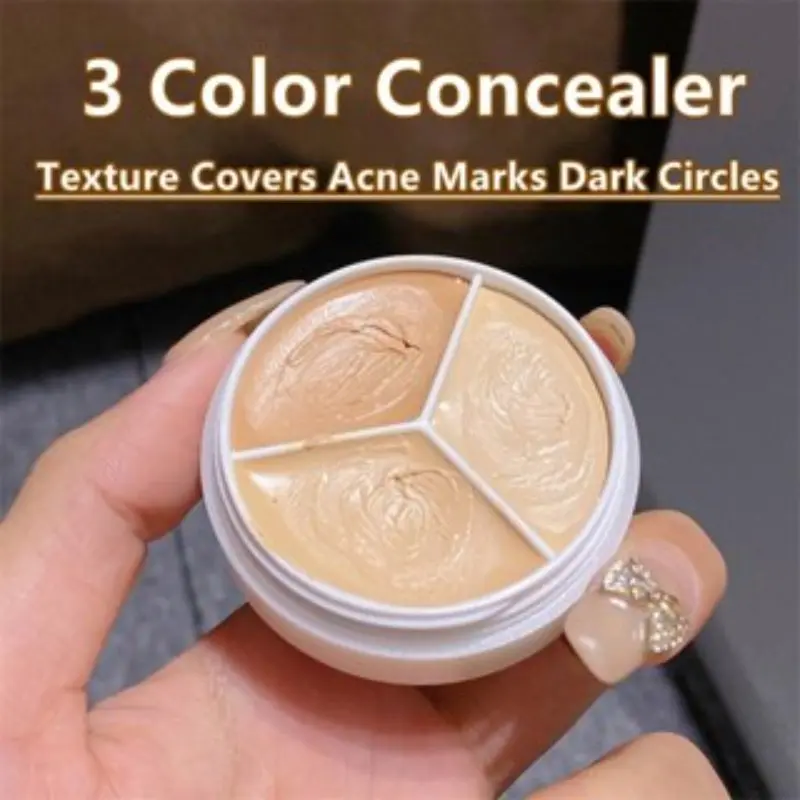 Portable Tri-color Concealer Compact & Travel-friendly On-the-go Touch-up for Blemishes & Imperfections