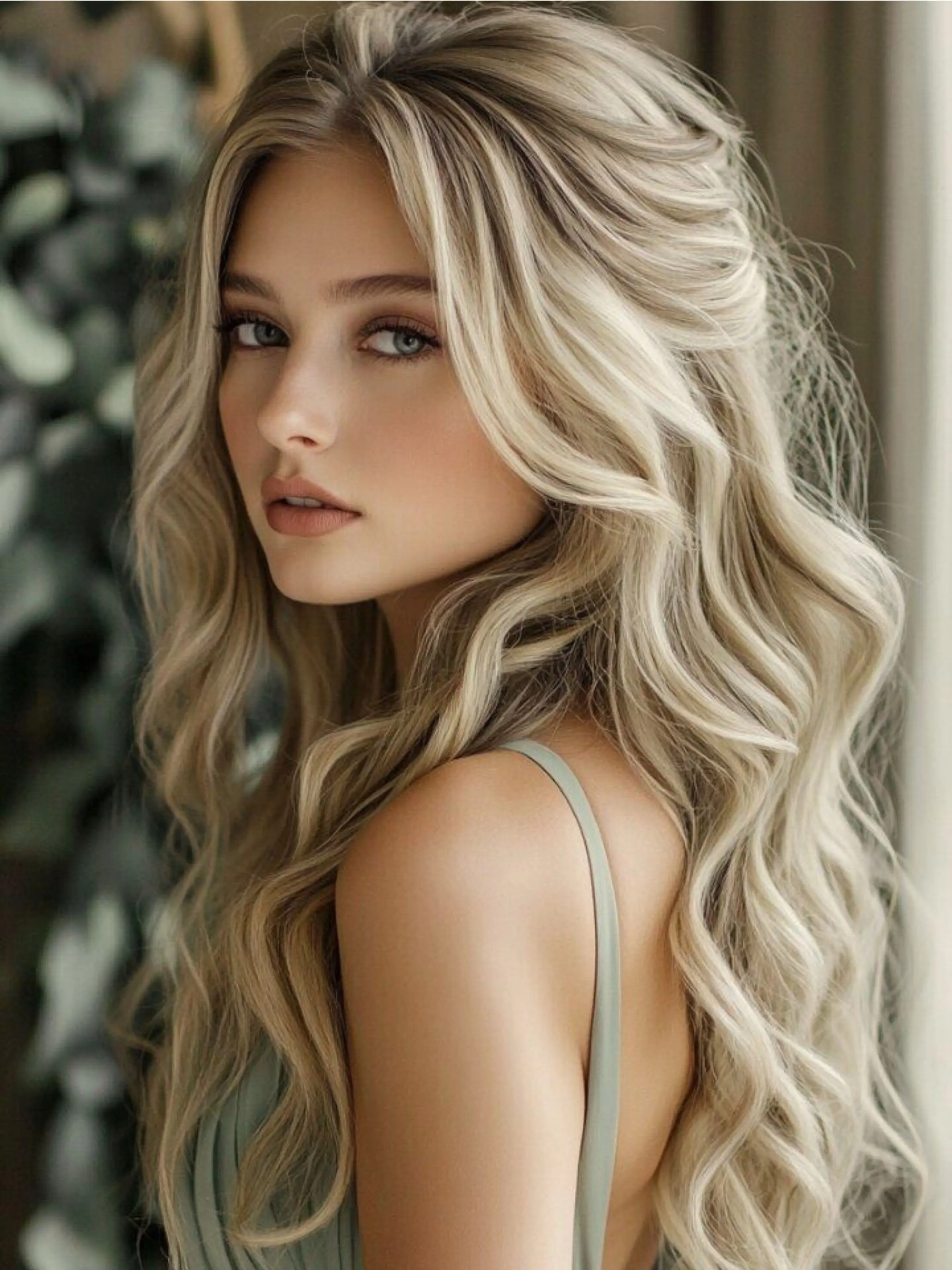Blonde Ombre Highlight Wavy Lace Front Synthetic Wig Heat Resistant Fiber 13x4 HD Lace Free Part Pre-Plucked Hairline Natural Look 28-Inch Low Shine Texture Wig Ombre Wavy Wigs Natural Looking Wigs