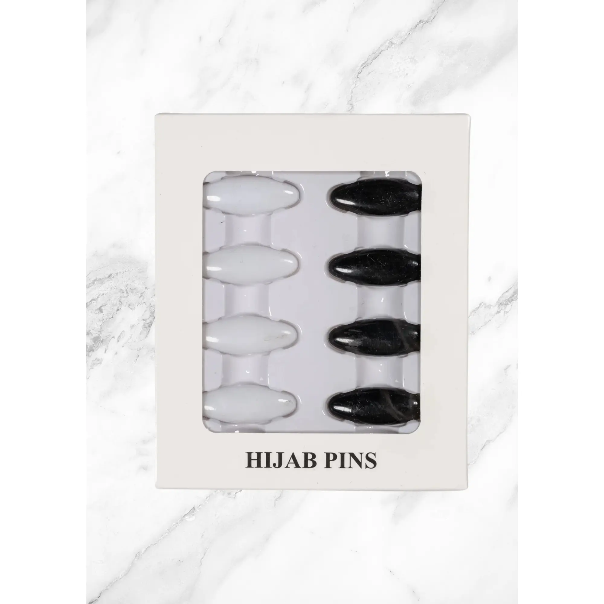 Hijab Pins - Black & White, Simple Design, Ideal for Hijab Styling, Versatile Accessory for Women
