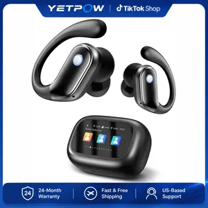 Bluetooth Earbuds, Wireless Sport Earbuds with Smart Touchscreen Charging Case, Bluetooth 5.4, ENC Clear Calls, 12mm Bass Stereo Sound, IPX7 Waterproof Silicone Earhooks for iOS Android, TP01
