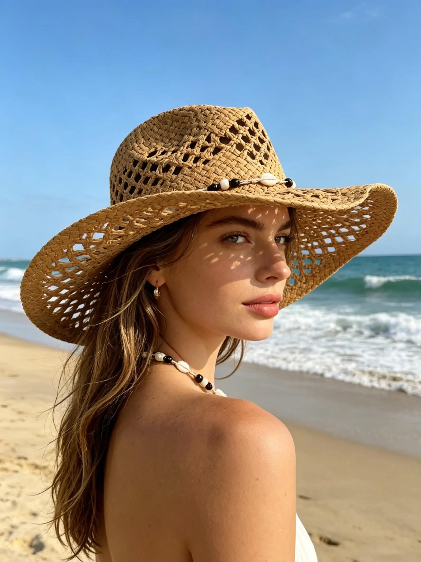 Handmade Woven Straw Hat, Hollow Out Design, Breathable Spring Summer Sun Protection, Unisex Western Cowboy Cap, Cowboy Style Hat, Couple Hats