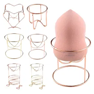 Beauty Makeup Sponge Drying Holder Rack Powder Puff Shelf Puff Storage Rack Beauty Tray Metal Drying Bracket Box Vanity Accessory Organiser
