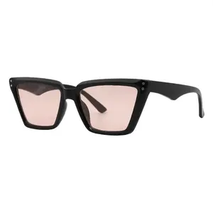 Mad Shade Oversized Black Cat Eye Sunglasses with Gradient Pink UV400 Lenses - Trendy Street Style Shades #09