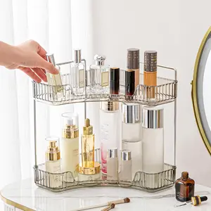 Corner Bathroom Counter Organizer, 2/3-Tier Space Saving Storage Shelf, Large Capacity Lightweight Durable Makeup Skincare Cosmetic Display Rack, Portable Vanity Counter Organizer, Suitable for Bathroom, Bedroom Vanity & Kitchen Counter Storage