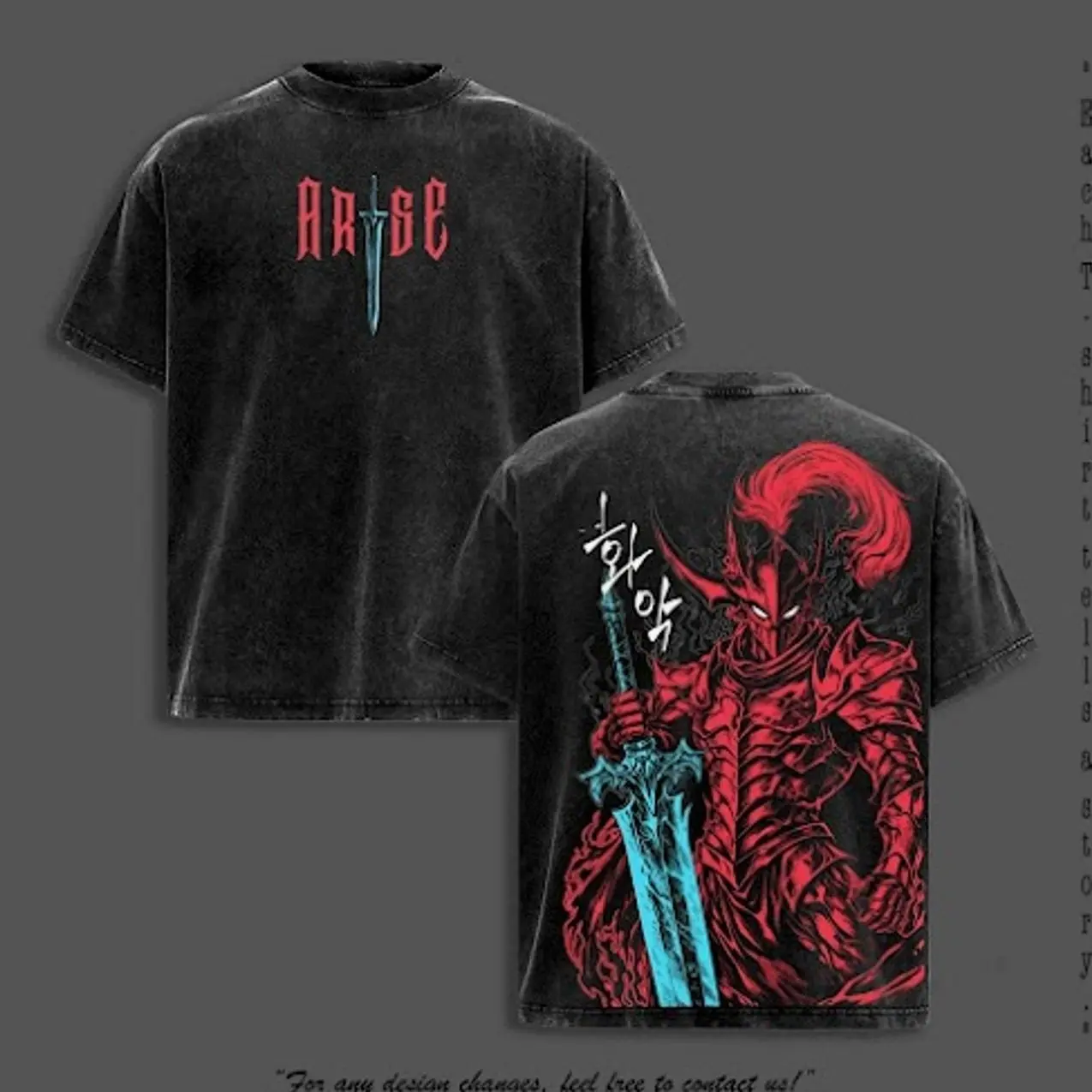 Igris Vintage Washed Oversized T-Shirt & Hoodie � Solo Leveling, Shadow Knight Commander Anime Graphic, Absolute Loyalty And Silent Blade Theme, Heavyweight Cotton Streetwear Unisex JQ3