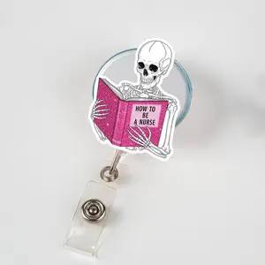 How To Be A Nurse Badge Reel, Funny Skeleton Badge Reel, Nurse ID Holder, Medical Badge Holder, Gift For Nurse