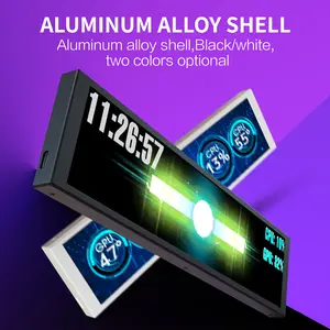 MiraBox 9.16" PC Hardware Monitor & DIY Secondary Screen - Support Custom Video, GIFs & System Stats (CPU/GPU/Temp) - Universal Mounting | Suitable for offices, university campuses, gaming, and more