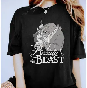 Retro 90s Beauty And The Beast Classic Title Logo Portrait Shirt Magic Kingdom Unisex T-shirt Family Birthday Gift Adult Kid Toddler Tee