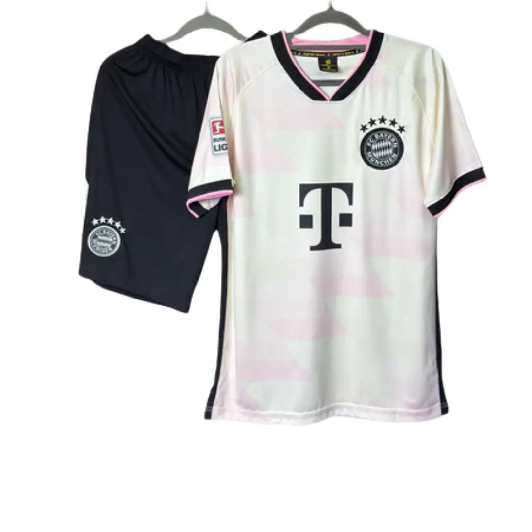 2026/27 Style Soccer Jersey Set – Cream & Pink Football Kit for Men & Women