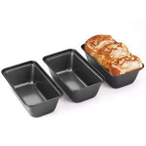 Mini Loaf Pan for Baking Bread, 6 x 3.3 x 2 In Nonstick Small Banana Bread Tins Set of 3, Tiny Carbon Steel Meatloaf Pan