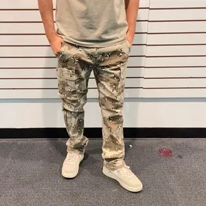 Men’s Slim Straight Fit Cargo side Pockets Pants