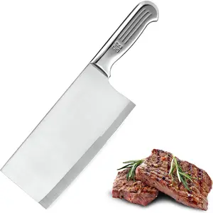 Meat Cleaver 7 inch Butcher Knife - Stainless Steel Chinese Chef Knife - Cleaver Knife for Restaurants and Home