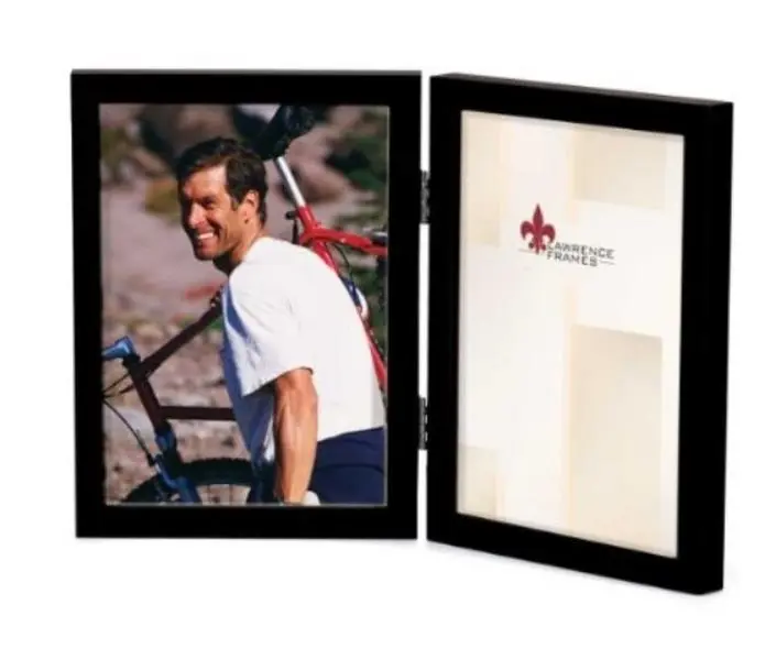 Lawrence Frames Lawrence Frames 5x7 Hinged Double Black Wood Picture Frame - Gallery Collection