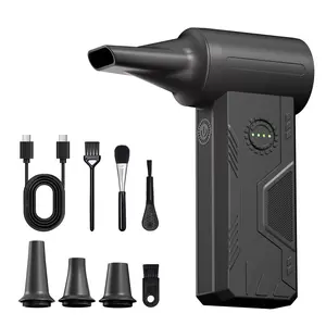 Compressed Air Duster- 110000 RPM Brushless Motor,15W Fast Charge,4-Speed Adjustable Electric Air Duster, Rechargeable Mini Duster Blower for PC,Keyboard,Car,Outdoors and Home Clearing,Black