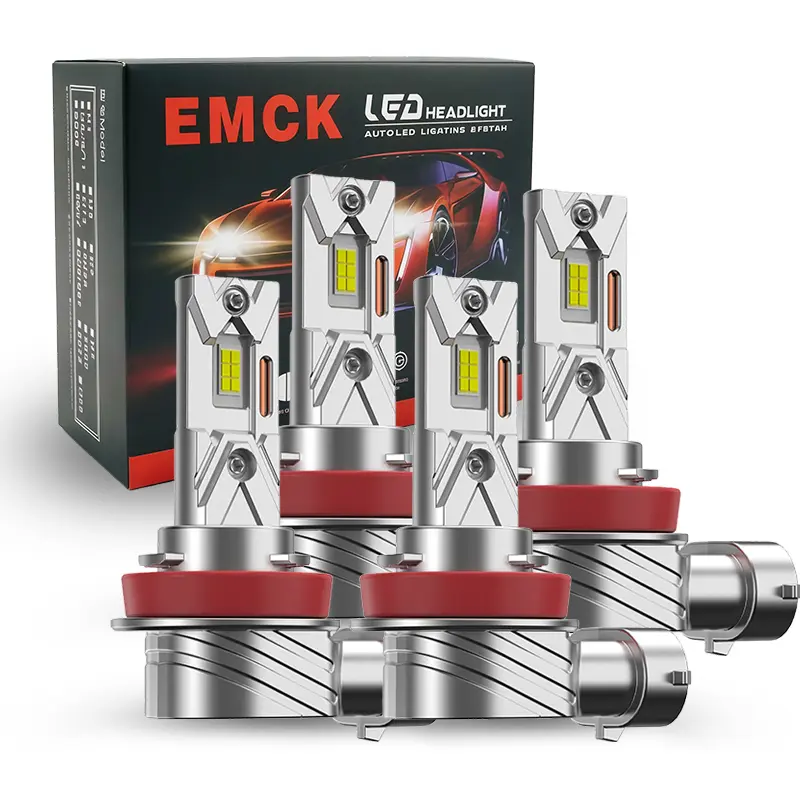 OKCKMK H11/H9/H8 White LED Car Light Kit High/Low Beam Bulbs Ultra Bright 6000K High Lumen Supports CANBUS, Compatible with Most Mainstream Models
