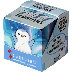 Pudgy Penguins Shape Shifting Box – STEM Fidget Toy with Ultra Strong Magnets, Puzzle Cube Transforms into 100+ Shapes, Sensory Gift for Kids, Teens, and Adults (Paxton)