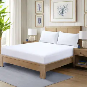 A Adios 40cm Deep Pocket Fitted Sheet Queen King Fully Elastic Microfiber Ultra Soft Breathable Temperature Regulating White