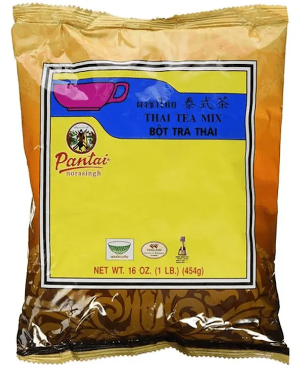 Pantainorasingh Thai Tea Mix Beverage - 16 oz Instant Black Tea Powder with Sugar & Milk Compatibility, Cupboard-Storable, Ambient-Stable, Suitable for All Ages