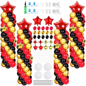 Red Black Gold Balloon Tower Stand Kit Adjustable Height Column with Base for Party Decor
