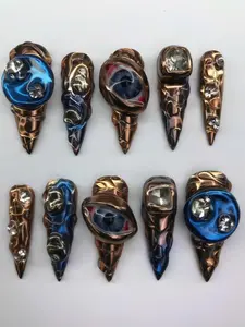 Ocean Eyes Press On Nails: Spooky Mermaid Halloween Nail Art