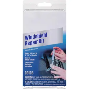Automotive Windshield Repair Kit For Chipped And Cracked Windshields.Permanent Air-Tight Repairs, With Repair Syringe & Plunger, 9-piece Kit dashboard extendable handle
