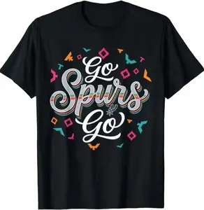 Best-selling "Go Spurs Go" T-shirt | Retro basketball pattern loose and vintage sporty street style TikTok trend