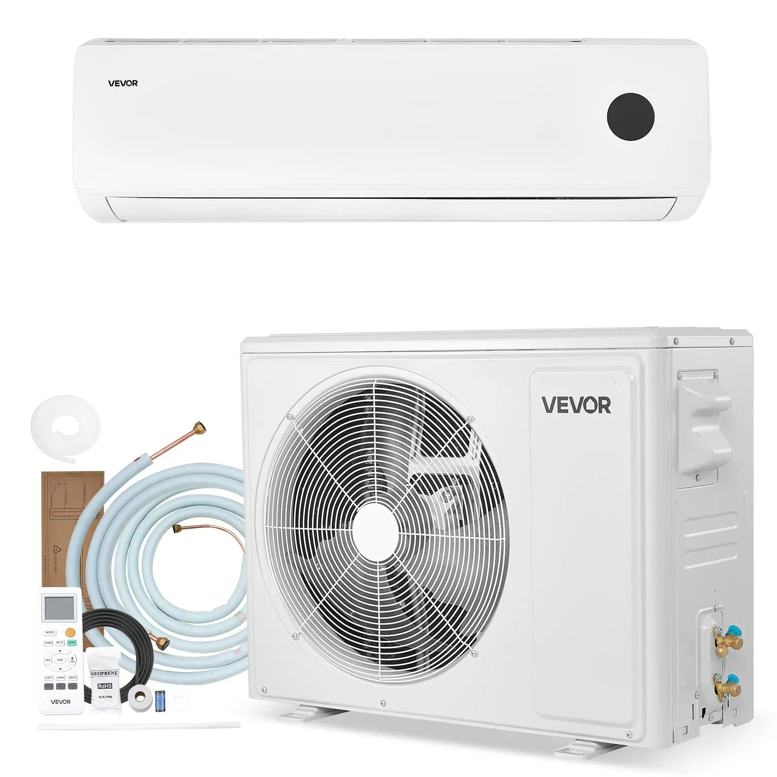 【summerfinds】VEVOR Mini Split Air Conditioner - 18000 BTU AC, 18400 BTU Heat, 230V 19 SEER2 High-Efficiency Inverter System, 1250 Sq.Ft Coverage, Easy Maintenance, for Home & Office (Mini Splits)