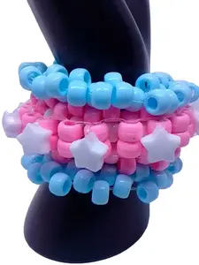 3d Kandi Rotating Cuff- Trans EDC Rave Bracelet-Fidget-Stim Made-to-Order