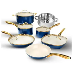 Gotham Steel Navy 12 Piece Ultra NonstickCookware Set