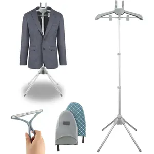 Garment Steamer Hanger, Steamer Stand with Ironing Glove & Lint Remover, Adjustable Handheld Clothes Steamers Rack for Home