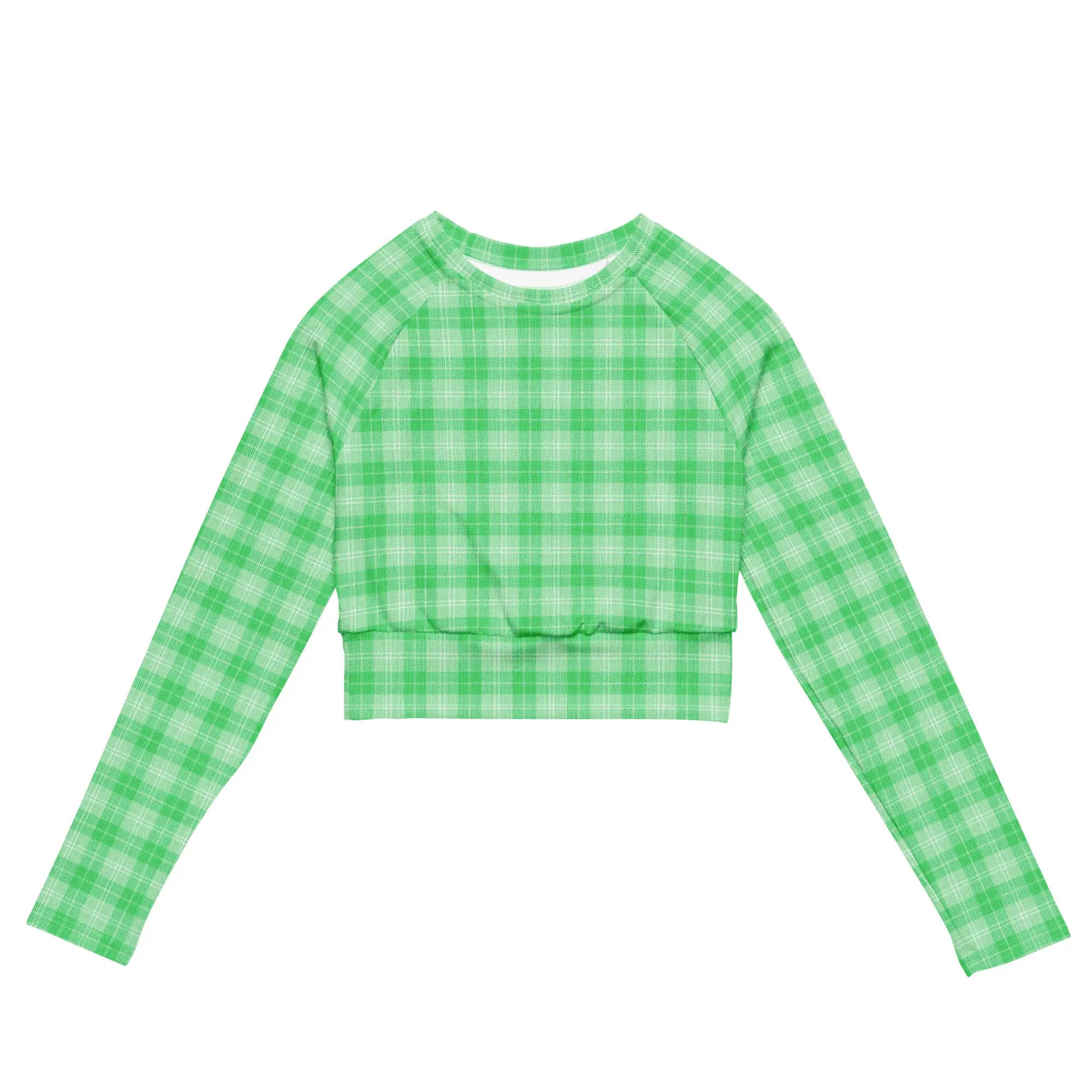 Women's Long-Sleeve Crop Top - Neon Lime