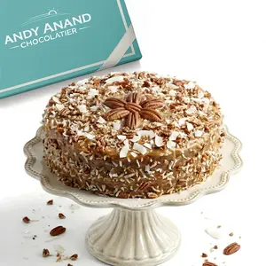 Andy Anand Sugar-Free German Chocolate Cake, 2.4 lb – Belgian Cocoa, Coconut-Pecan Filling, Keto & Diabetic-Friendly Birthday Gift Box