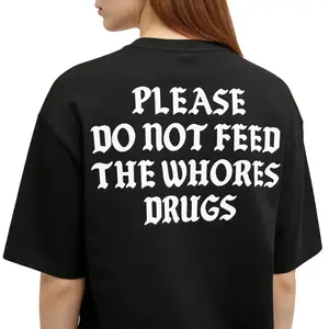 Do Not Feed The Whores Drugs Graphic Tee Short Sleeve Unisex 100% Cotton Soft Comfortable Breathable Classic Fit Tropical Menswear Top Crew Neck Casual