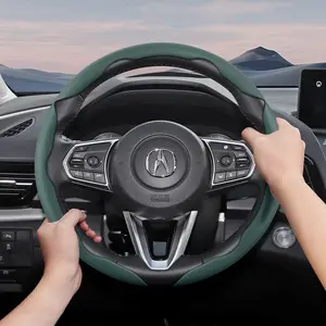 Steering wheel cover for Acura, perforated breathable leather, segmented design, ultra-thin, protects the steering wheel, fits ILX TLX RDX MDX ZDX TSX TL RLX NSX Integra ADX
