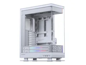 Phanteks Evolv X2 Matrix Mid Tower ATX Gaming Chassis with 900 LED Matrix Display, Fabric Interior Panel, Vertical Cooling System, Tempered Glass, Integrated D-RGB Lighting, Grey White