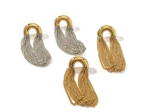 E107- Beautiful 2 tone Earrings !