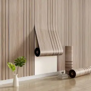 Thick 3D Self-Adhesive Wood Grain Grille Wall Sticker, Living Room TV Background Decor, Durable Wallpaper, 40x280cm, DIY Home Decoration