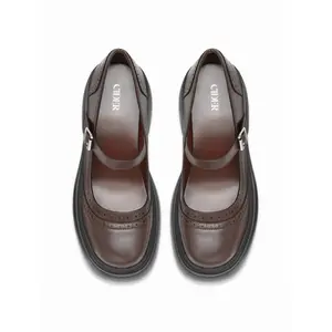 Cider CHUNKY HEELED BUCKLE LOAFERS Cider CHUNKY HEELED BUCKLE LOAFERS