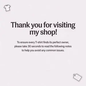 [100% Cotton] Thank you for visiting my shop! To ensure every T-shirt finds its perfect owner, please take 30 seconds to read the following notes to help you avoid any common issues.