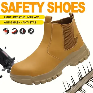 Men's Steel Toe Work Boots,Waterproof,Impact-Resistant Safety Boots,Puncture-Resistant & Breathable Safety Shoes for Outdoor Workers