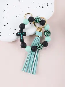 Sweet Style Beaded Keychain Set for Women, Multicolor Fringe Silicone Key Ring, Fashionable and Practical Gift for Friends and Mom, Cute Keychain, Stylish Keychain
