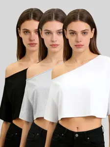 Lazy Style Off-Shoulder T-Shirt for Women, Trendy Loose Fit with One-Shoulder Design, Perfect Top for Casual Outings