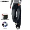 EMMIOL Low Rise Baggy Jeans for Women 90s Y2K Vintage Wide Leg Denim Pants for Students Streetwear Boyfriend Style SohoChic【Back to School】