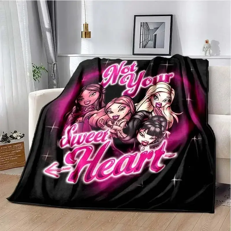 Bratz Cartoon D Girls Fashion Blanket Soft Warm Throw for Bedroom Sofa Office Travel Picnic Kids Gift Home Textile