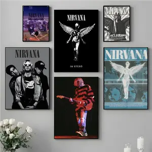 Nirvana Grunge Rock Poster – Vintage Band Wall Art, Music Room Decor, Fade-Resistant Print, Gift for Fans, Unframed