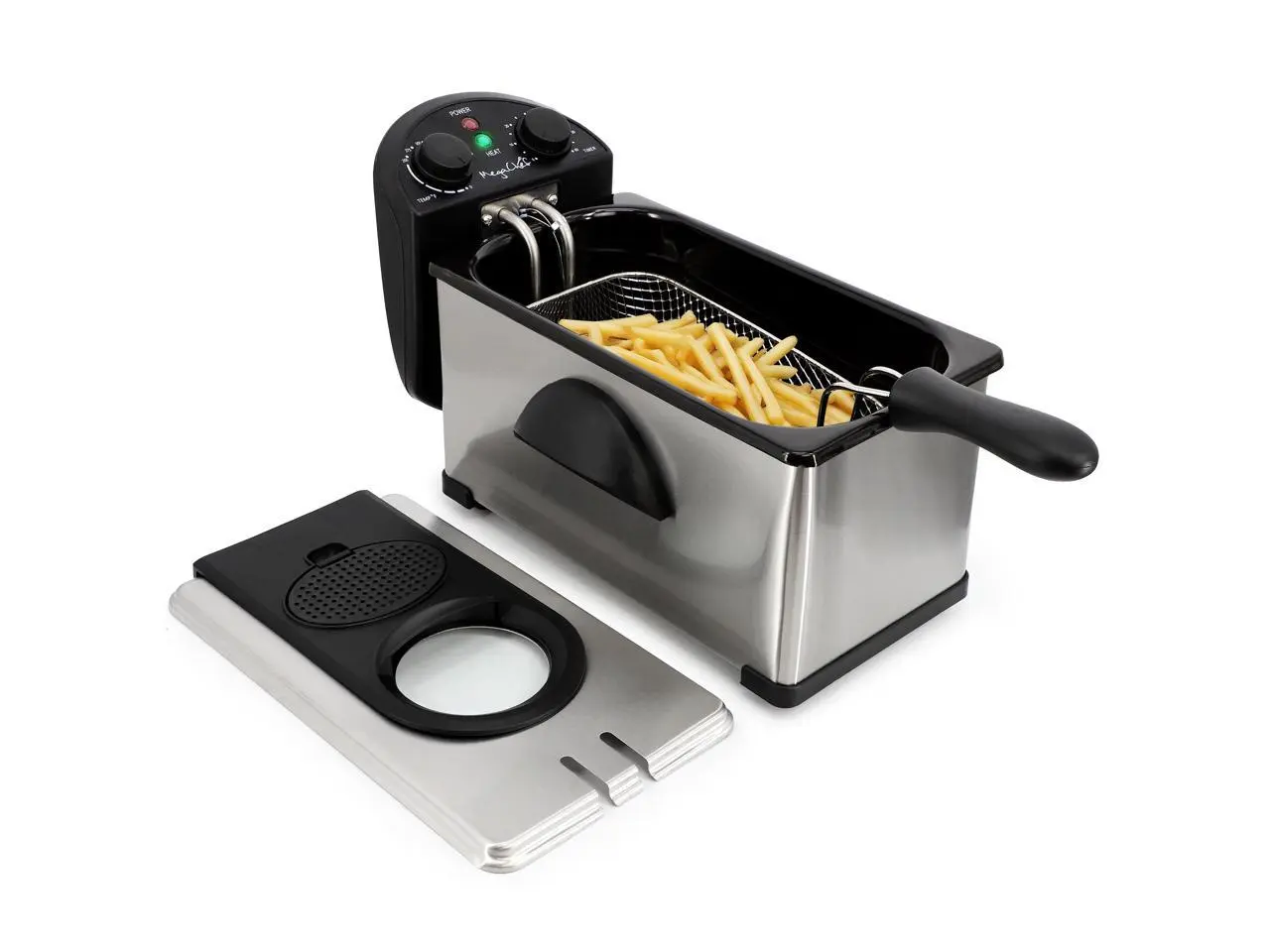 MegaChef 3.17 Quart Stainless Steel Electric Deep Fryer with Timer MegaChef 3.17 Quart Stainless Steel Electric Deep Fryer with Timer