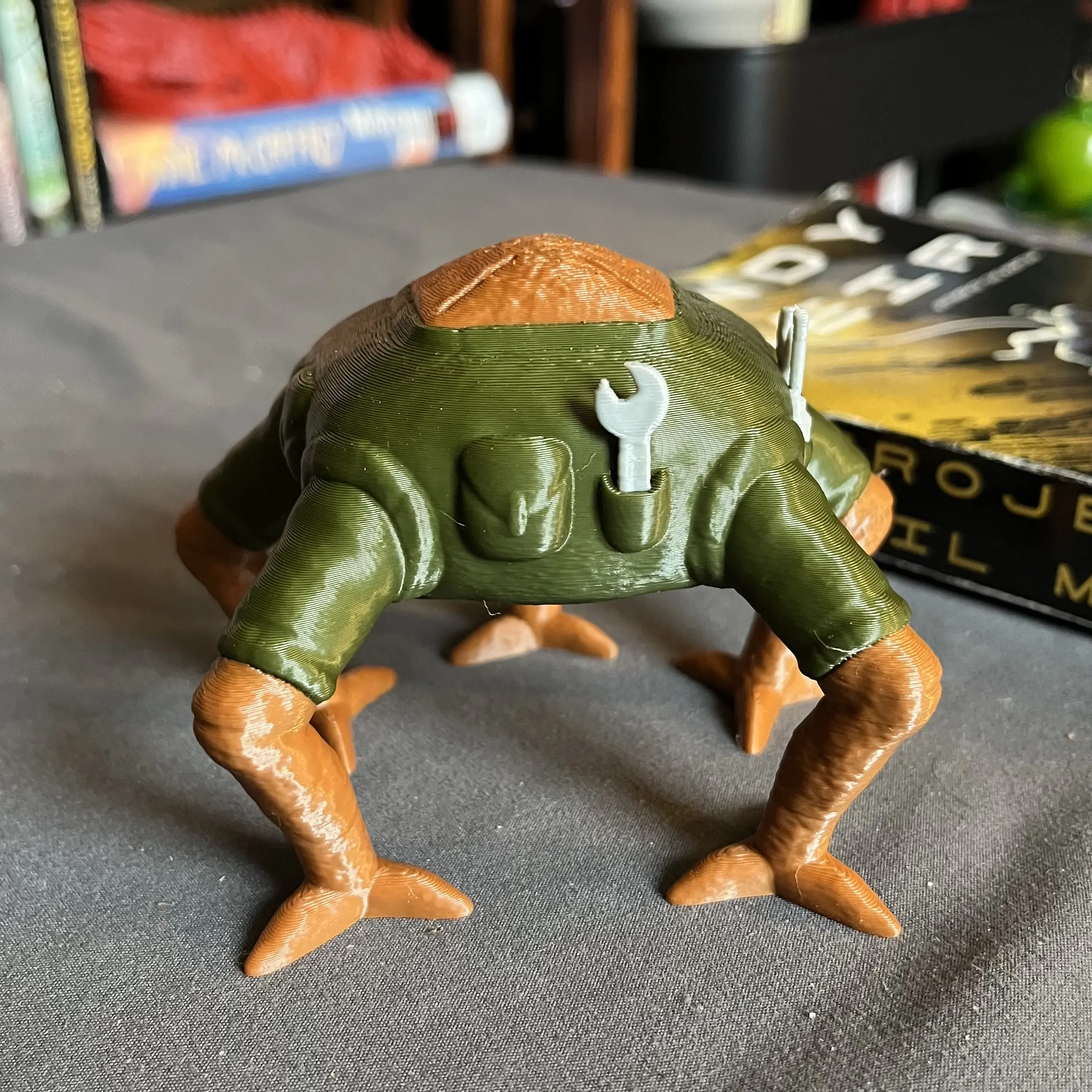 Rocky the Alien Bookshelf Decor - Cute Rocky Based Lifeform Figure with Tools - 3D Printed Decor