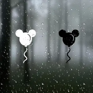 Mickey Balloon Sticker Decal for Car Truck Laptop Window Bumper Wall Decoration, Durable Adhesive Vinyl Material, Door Window Luggage Furniture
